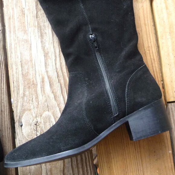 ASOS Keeta Suede Over The Knee Boots Black 7 - Picture 10 of 14